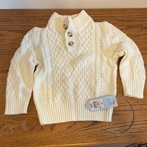 Cat & Jack Cream Cable Knit Sweater